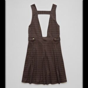 American Eagle Outfitters Brown Plaid Mini Dress